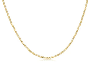 15" Choker Classic Gold 2mm Bead Necklace