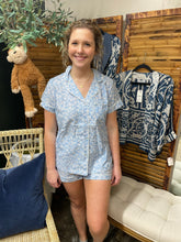 Load image into Gallery viewer, Something Blue Short Sleeve Classic Shorty Stretch Jersey PJ Set