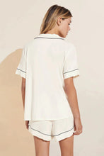 Load image into Gallery viewer, Eberjey - Pure Ivory/Navy Gisele Relaxed Short PJ Set