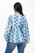 Load image into Gallery viewer, Oliphant - Blue Morrison Mandarin Top