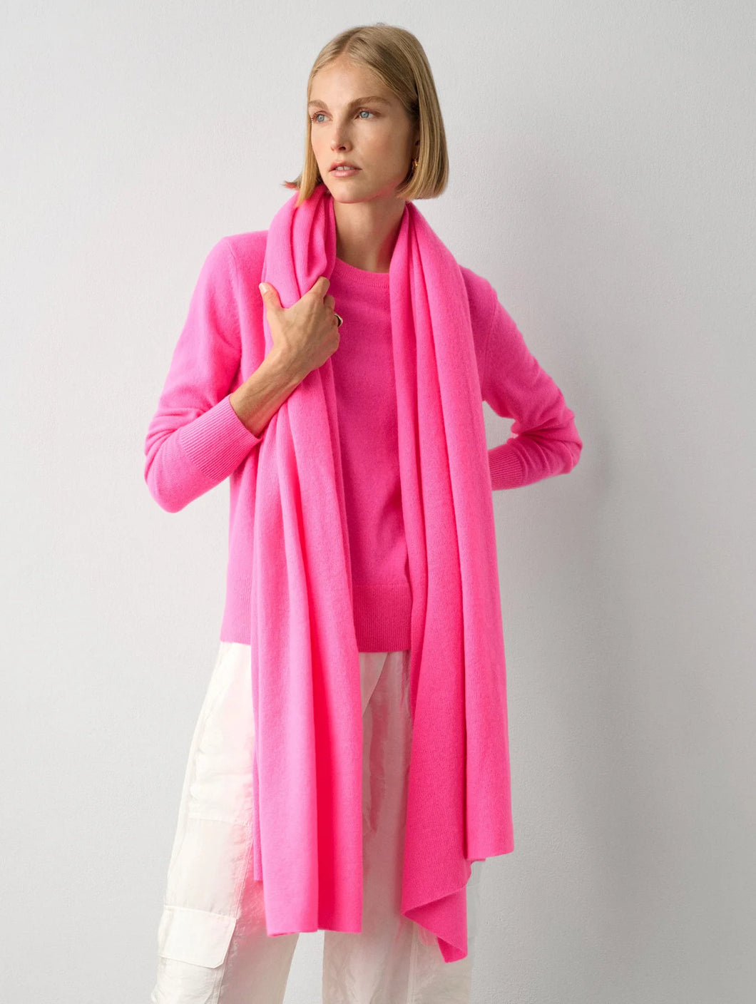 White + Warren - Pink Glow Cashmere Travel Wrap