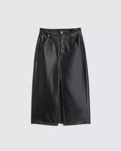 Load image into Gallery viewer, Rag &amp; Bone - Black Sid Faux Leather Midi Skirt
