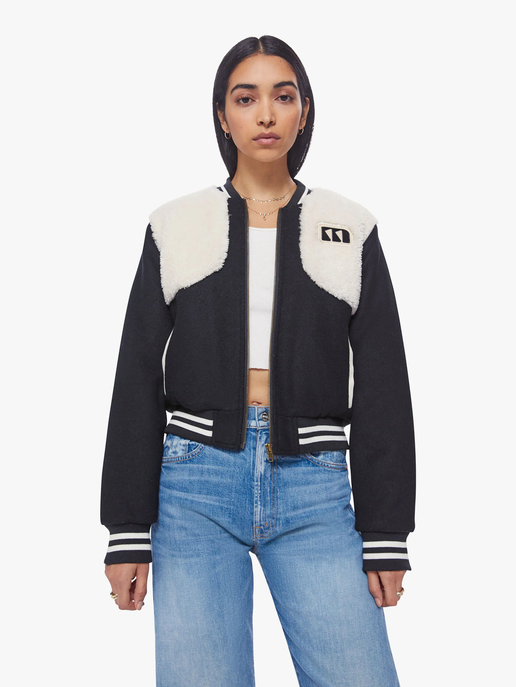 Mother - Counting Sheep Vested Varsity Bomber Jacket