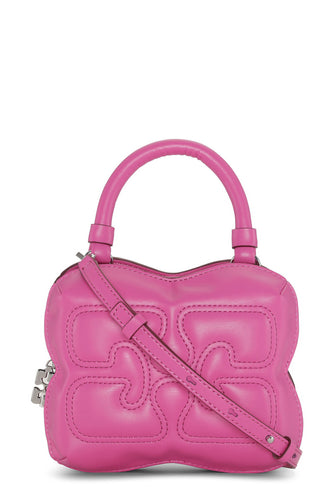 Ganni -Shocking Pink Small Butterfly Handbag
