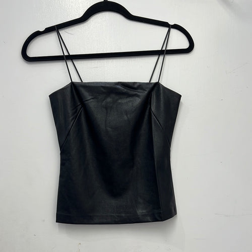 Amanda Uprichard - Black Callie Faux Leather Top