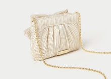 Load image into Gallery viewer, Loeffler Randall - Platinum Mini Pleated Rochelle Frame Clutch w/Bow