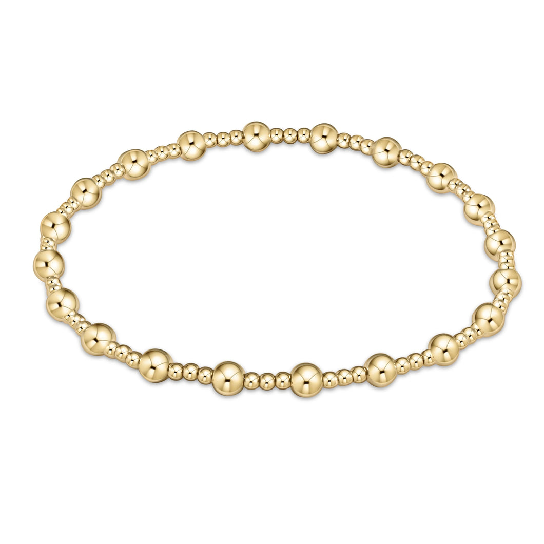 Classic Sincerity Pattern 4mm Bead Bracelet Gold