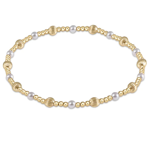 Dignity Sincerity Pattern 4mm Bead Bracelet Pearl