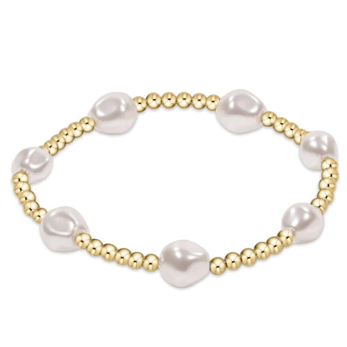 Admire Gold 3mm Bead Bracelet Pearl