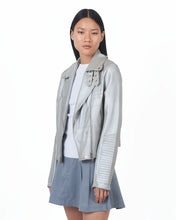 Load image into Gallery viewer, Jakett - Taupe/Silver Harley Metallic Novelty Leather Jacket