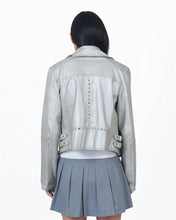 Load image into Gallery viewer, Jakett - Taupe/Silver Harley Metallic Novelty Leather Jacket