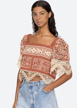 Load image into Gallery viewer, Joah Embroidery Short Sleeve Top W/Tie Back