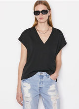 Load image into Gallery viewer, Frame - Noir Le Mid Rise V Neck Tee