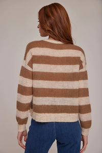 Bella Dahl - Caramel Stripes Crew Neck Relaxed Sweater