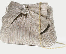 Load image into Gallery viewer, Loeffler Randall - Champagne Rayne Pleated Frame Clutch w/Bow
