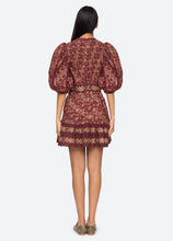 Load image into Gallery viewer, Sea New York - Maroon Giulia Print Sleeve Pintucked Dress