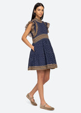 Load image into Gallery viewer, Sea New York - Navy Arlita Print Flutter Sleeve Tunic Dress