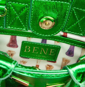 Bene - Metallic Kelly Green Mini Nott Handbag