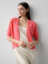 Load image into Gallery viewer, White + Warren - Popsicle Heather Cashmere Short Sleeve Cardigan