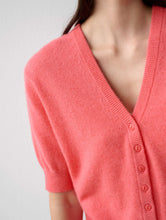 Load image into Gallery viewer, White + Warren - Popsicle Heather Cashmere Short Sleeve Cardigan