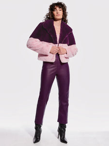 AS by DF - Plum Wine/Ballet Pink Holden Faux Fur Chubby Jacket