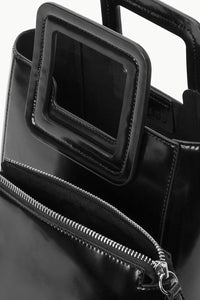 Staud - Black Polished Mini Shirley Leather Bag