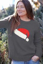 Load image into Gallery viewer, Wooden Ships - Gunmetal Santa Hat Crew Sweater