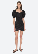 Load image into Gallery viewer, Sea New York - Black Taffeta Heart Neck Dress