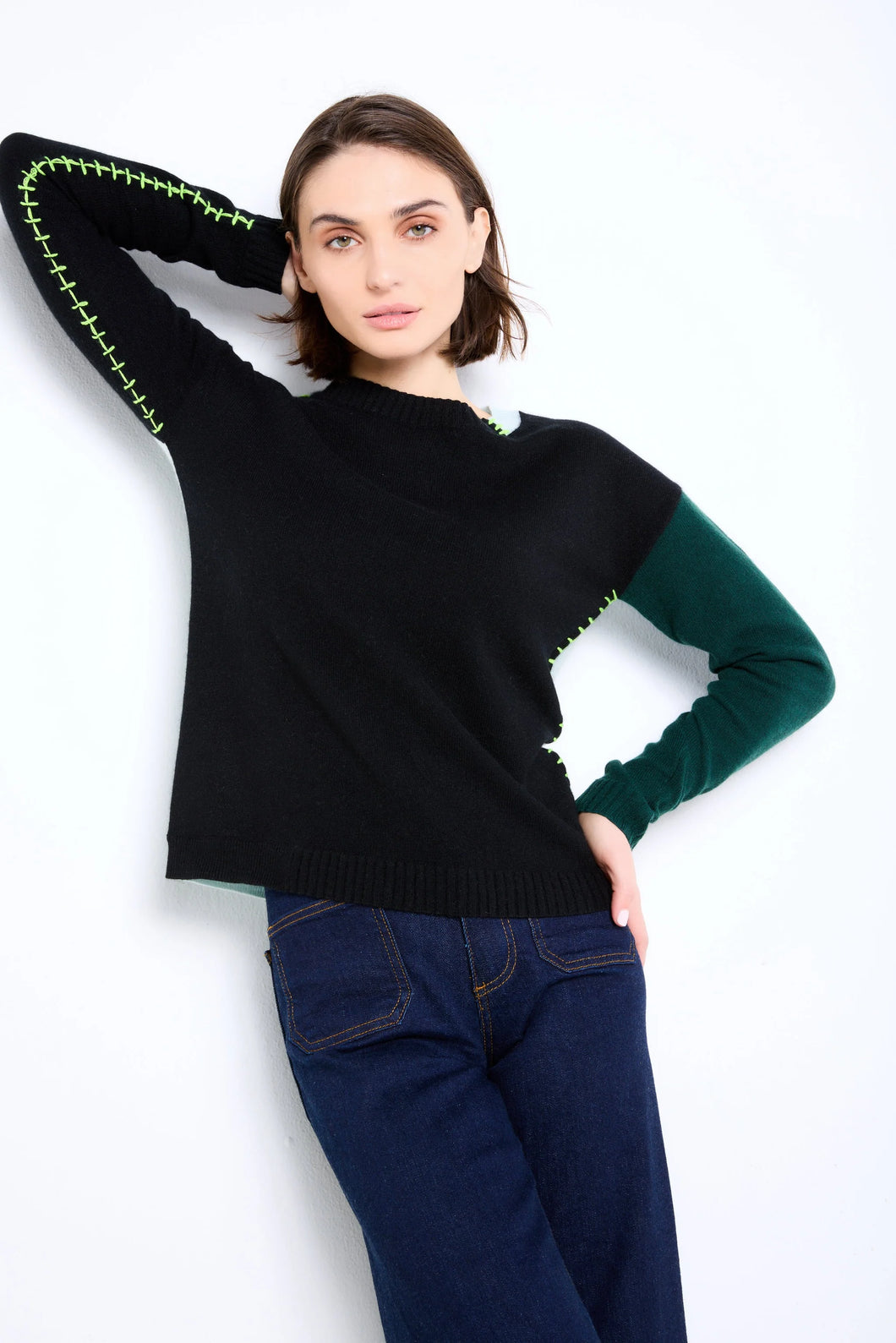 Lisa Todd - Black/Barley Blue Writer's Block Sweater