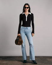 Load image into Gallery viewer, Rag &amp; Bone - Black Knit Color Block Polo Top