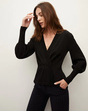 Load image into Gallery viewer, Veronica Beard - Black Tabisa Wrap Pullover Top