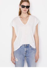 Load image into Gallery viewer, Frame -  Blanc Le Mid Rise V Neck Tee